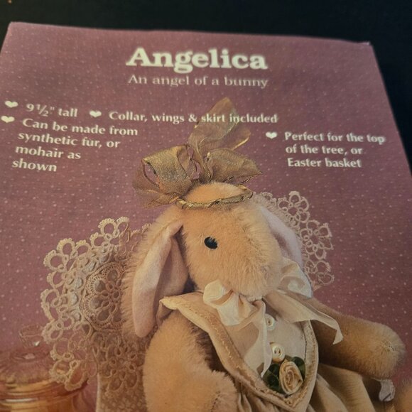 Angelica Angel of a Bunny sewing pattern 9.5 inches tall UNCUT 90s - Picture 2 of 8